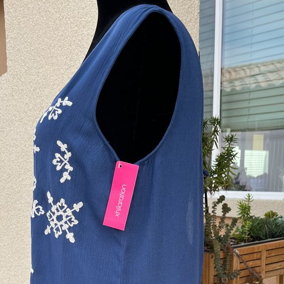 Xhilaration Blue Embroidered Romper Women Size Medium - Picture 6 of 13